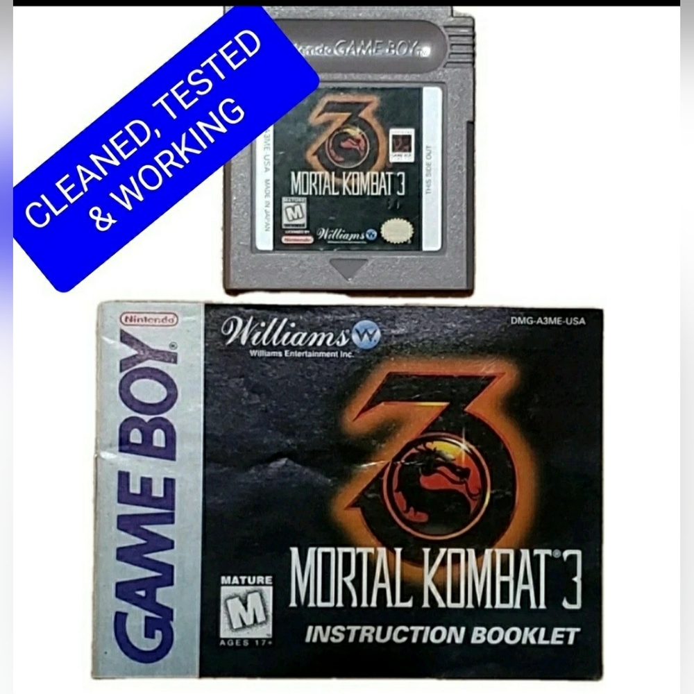 Mortal Kombat 3 Nintendo Gameboy W/manual Good Condition Used Original Game Boy